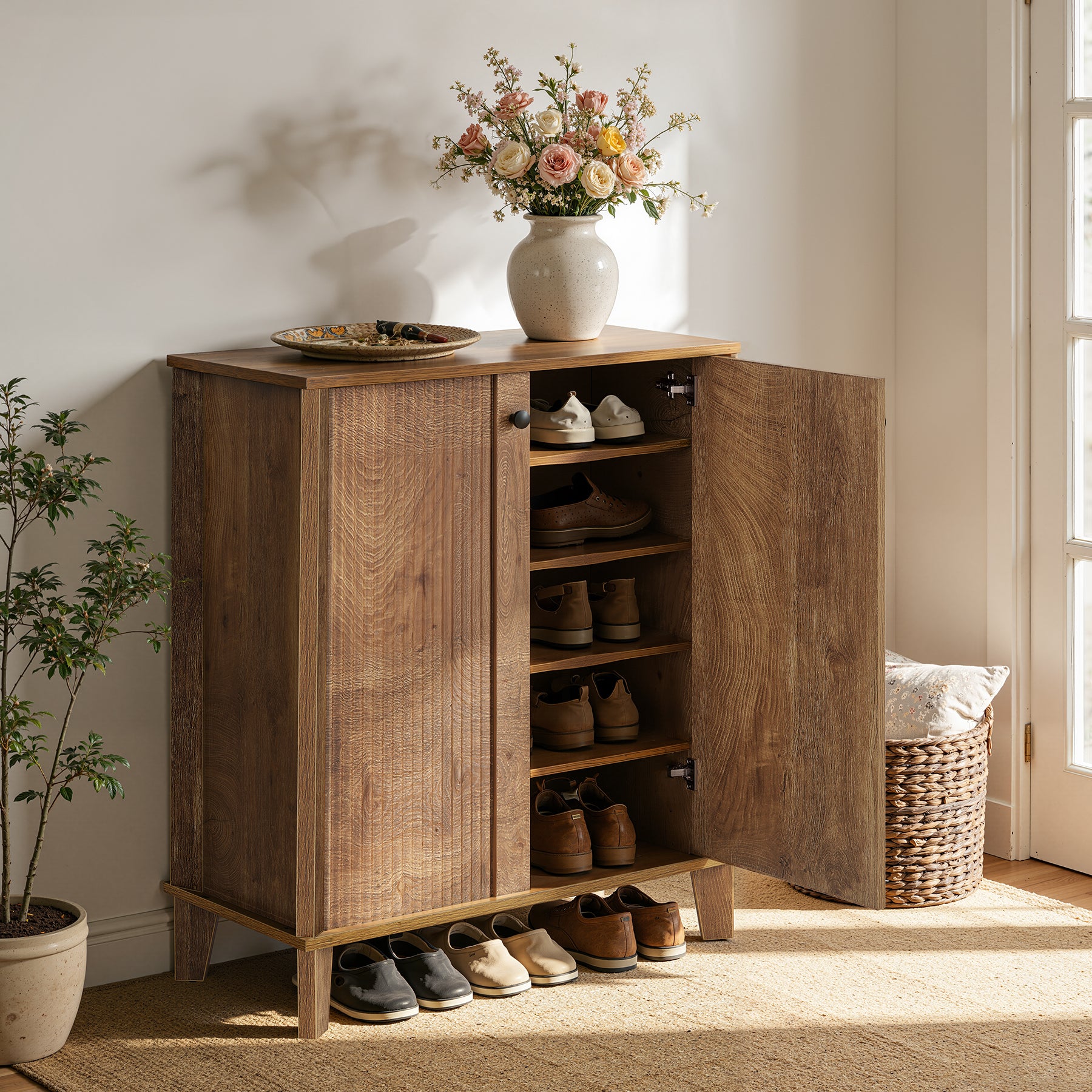 6-Tier Shoe Cabinet with Doors, 30 Pairs Entryway Shoes Rack Organizer