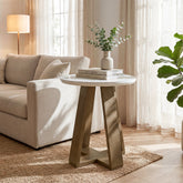 Round End Table, Modern Side Table Small Accent Table for Living Room 3