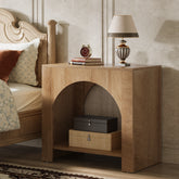 Wooden Nightstand with 2-Tier Storage, 27.56" Bedside Table for Bedroom 3