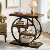 Wood End Table, 4-Tier Side Table with Storage Shelves 3