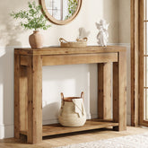 Solid Wood 43.31" Farmhouse Console Table, Narrow Entryway Sofa Table for Living Room, Hallway 3