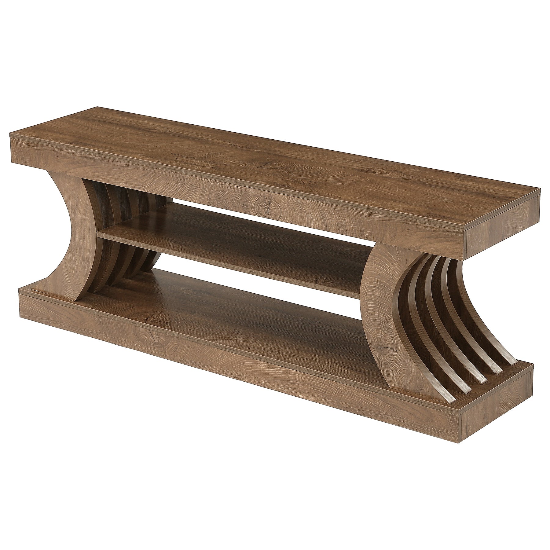 63" TV Stand with 3-Tier Storage Shelf, Entertainment Center for TVs up to 75"