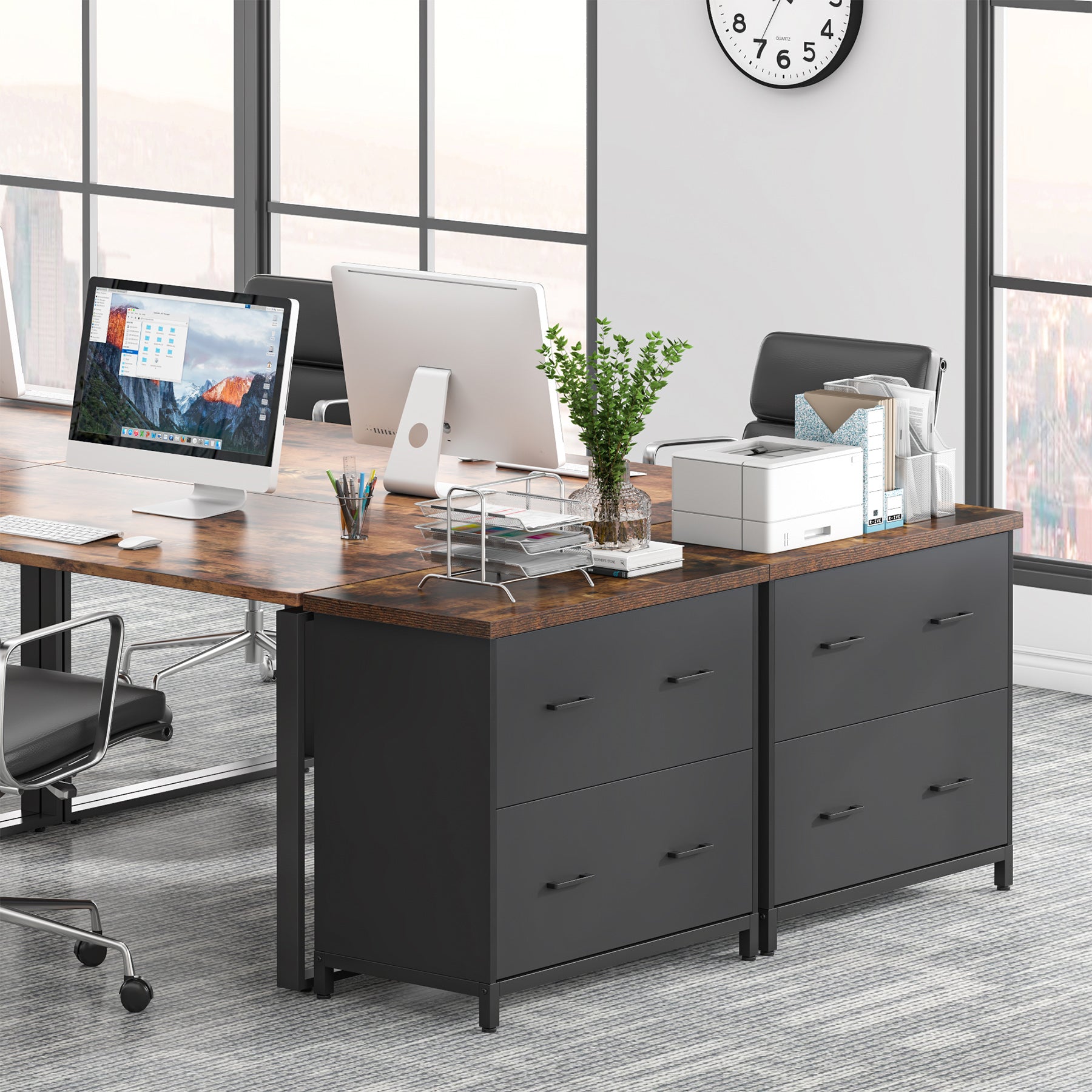 Tribesigns's Stylish printer stand, a simple design, suitable for professional conference rooms, two combinations use a diagram.