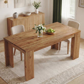 63" Solid Wood Dining Table, Farmhouse Kitchen Table with Heavy-Duty Legs for 4-6 3