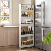 63" Slim Storage Cart on Wheels, 5-Tier Tall Narrow Mobile Shelf Organizer 3