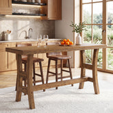63" Solid Wood Bar Table, Farmhouse Counter Height Pub Table for Kitchen, Bistro 3
