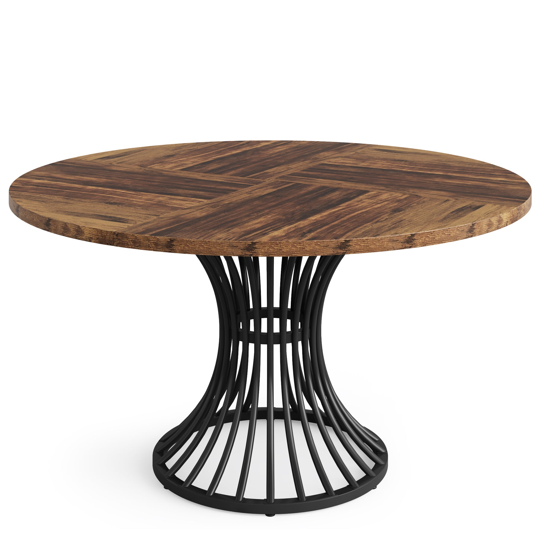 Round Dining Table for 4-6, 47" Farmhouse Circle Kitchen Table