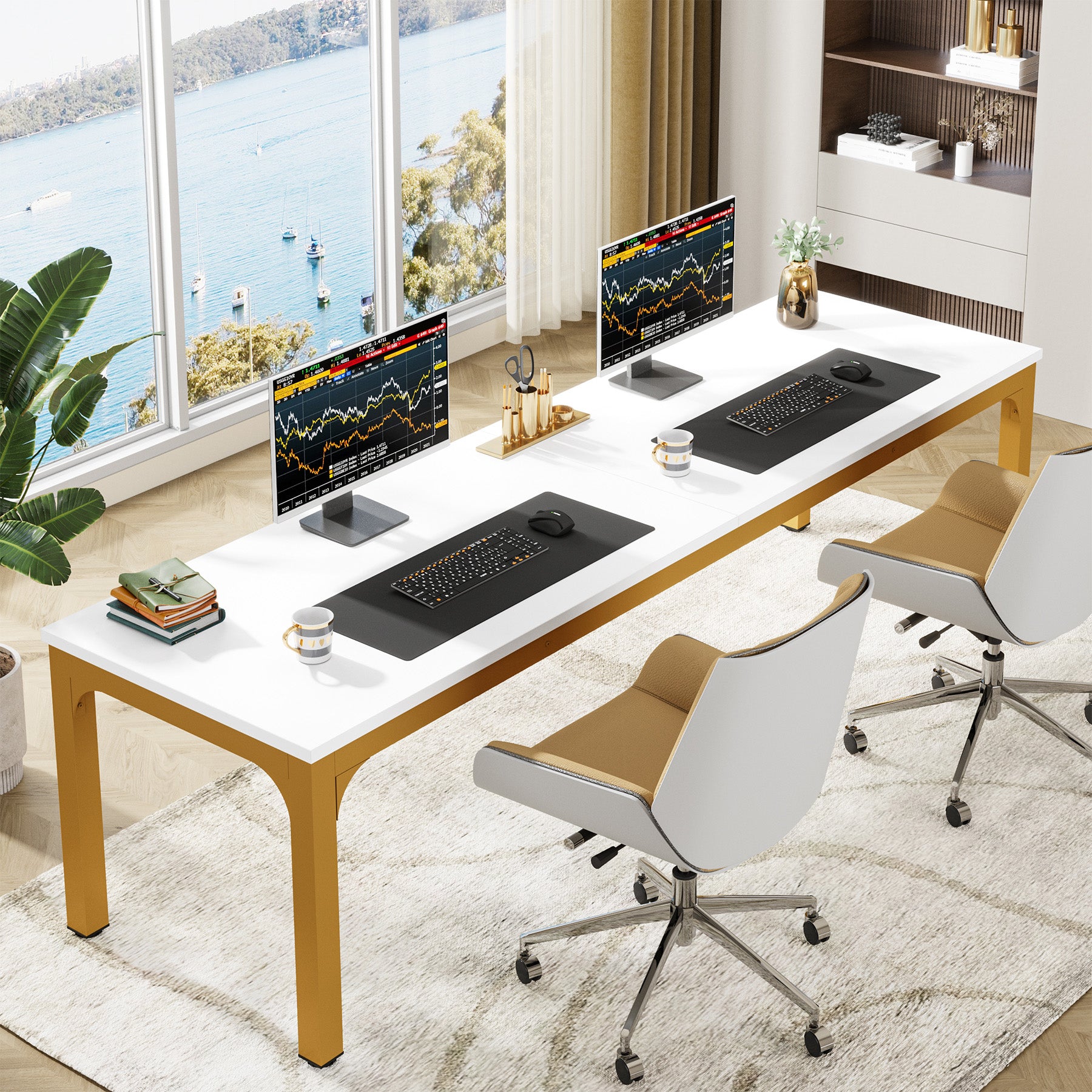Rectangle Executive Desk, 78.7" Computer Desk 6FT Conference Table Tribesigns