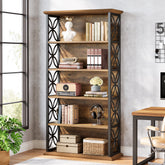 6-Tier Bookshelf, 71" Industrial Bookcase with Open Storage Shelves 3