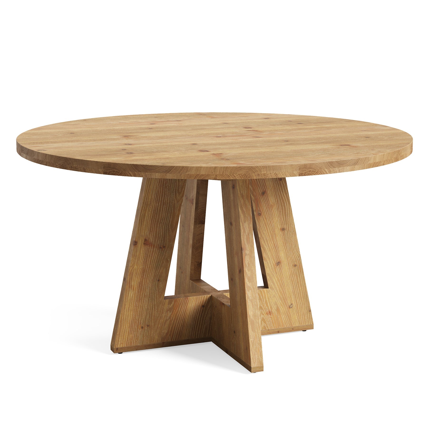 Solid Wood Round Dining Table for 4-6, 47" Farmhouse Kitchen Table for Dining Room