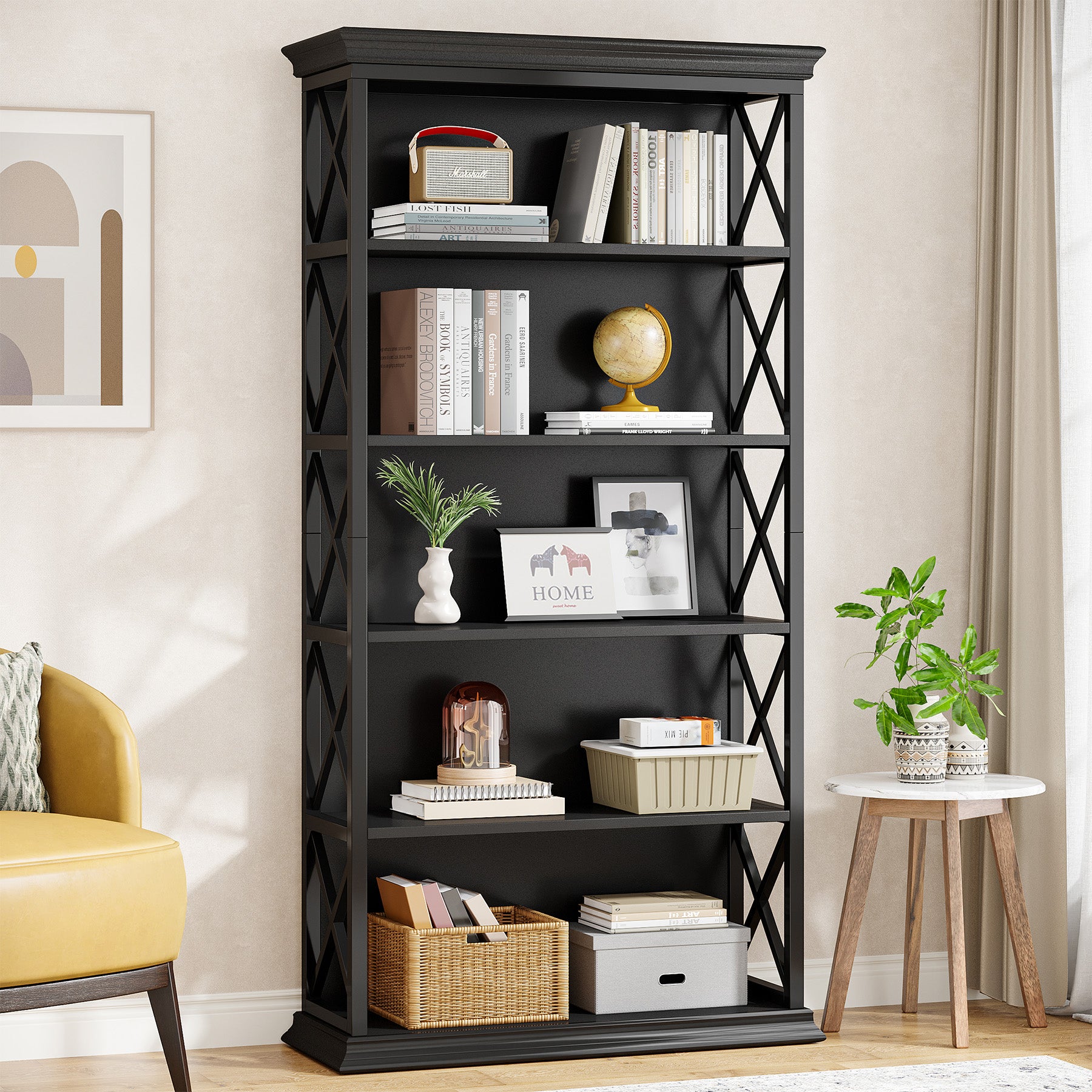 6-Tier Bookshelf, 70.87" Etagere Bookcase for Home Office