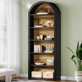 6-Tier / 8-Tier Bookshelf, Wooden Arched Bookcase Display Shelving Unit 3