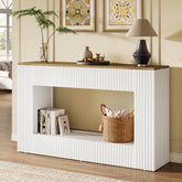 55" Console Table, Wood Entryway Table Sofa Table with Storage 3
