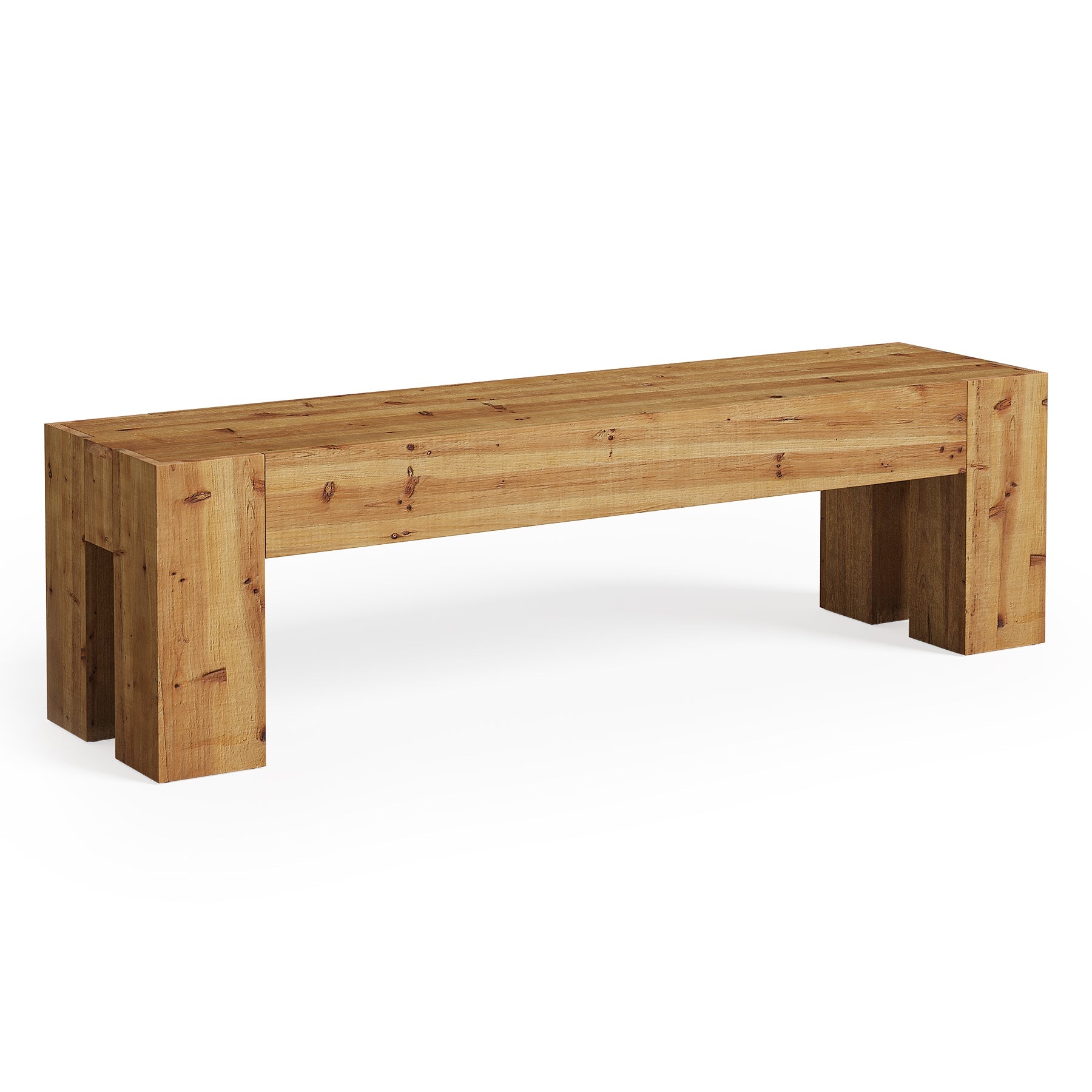 63" Entryway Bench, Solid Wood Bench Heavy Duty TV Stand Media Consoles