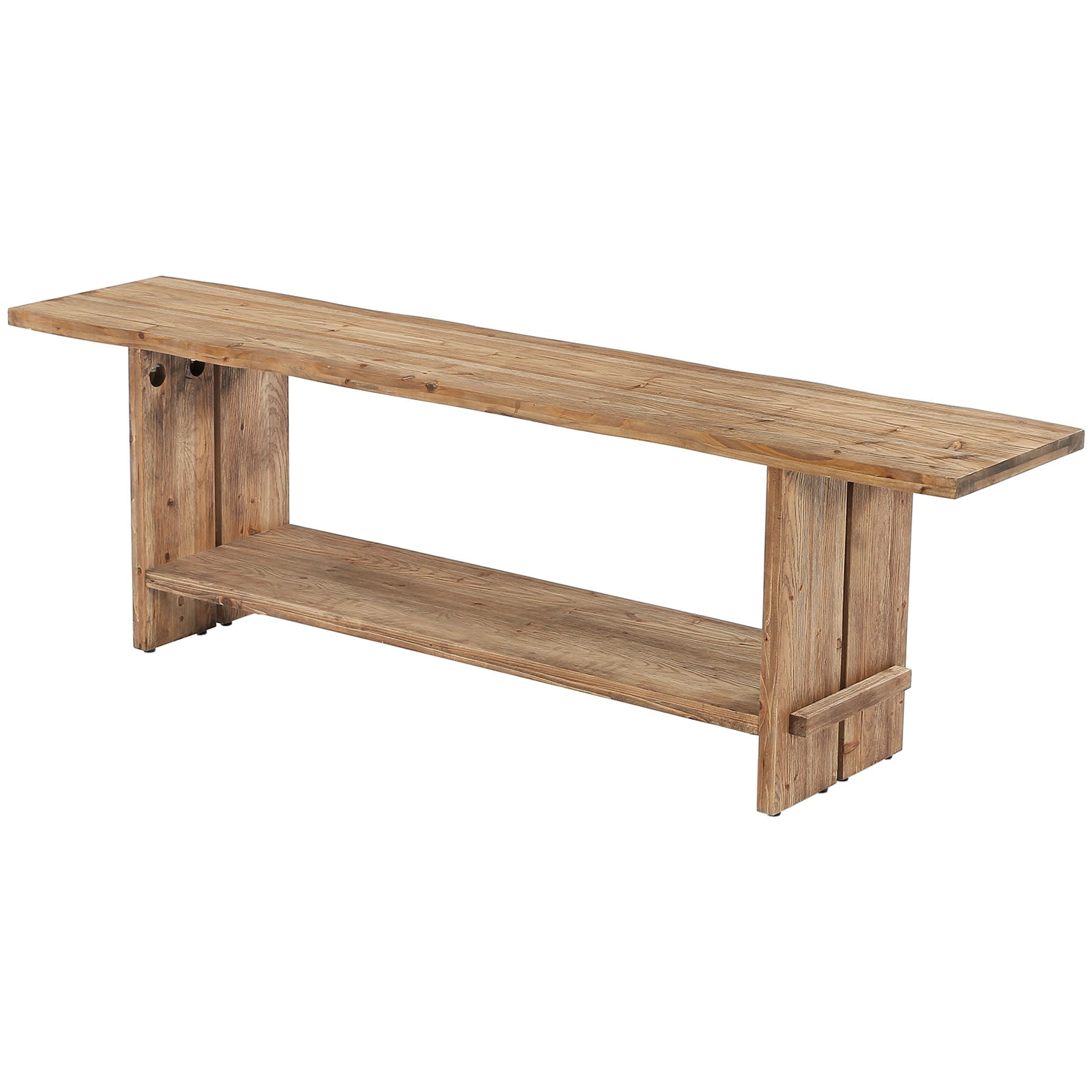 71" Solid Wood TV Stand for Up to 85" TV, Farmhouse Entertainment Center with Storage Shelf