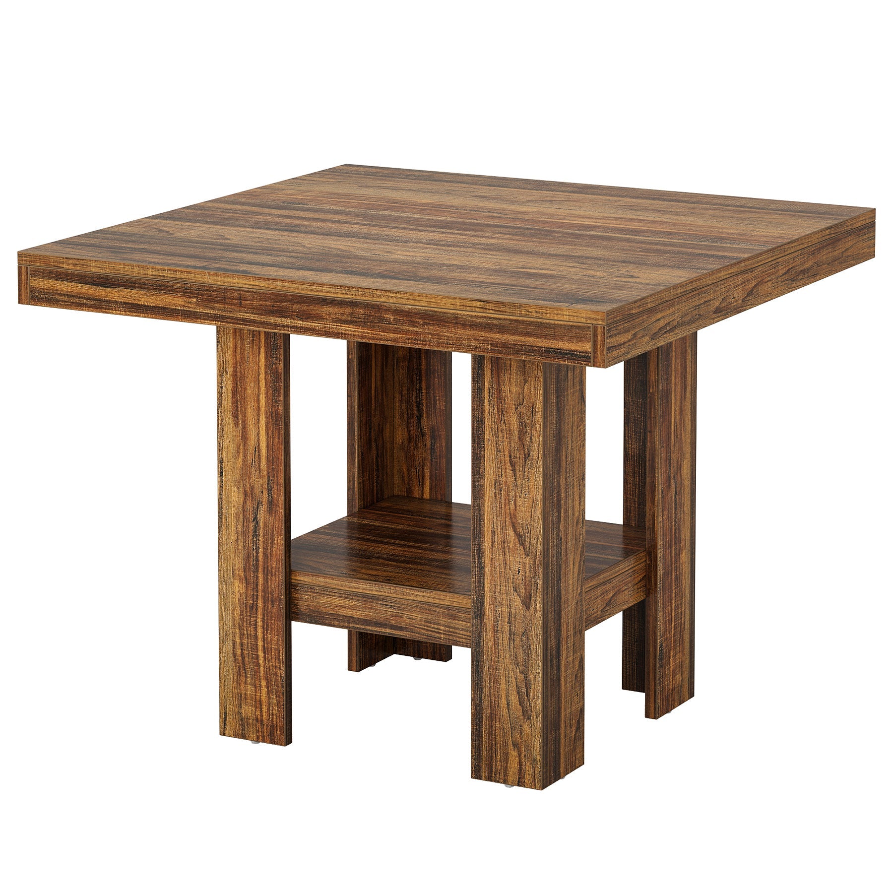 31.5" Dining Table, Square Kitchen Table with Shelf Storage for 4 Tribesigns