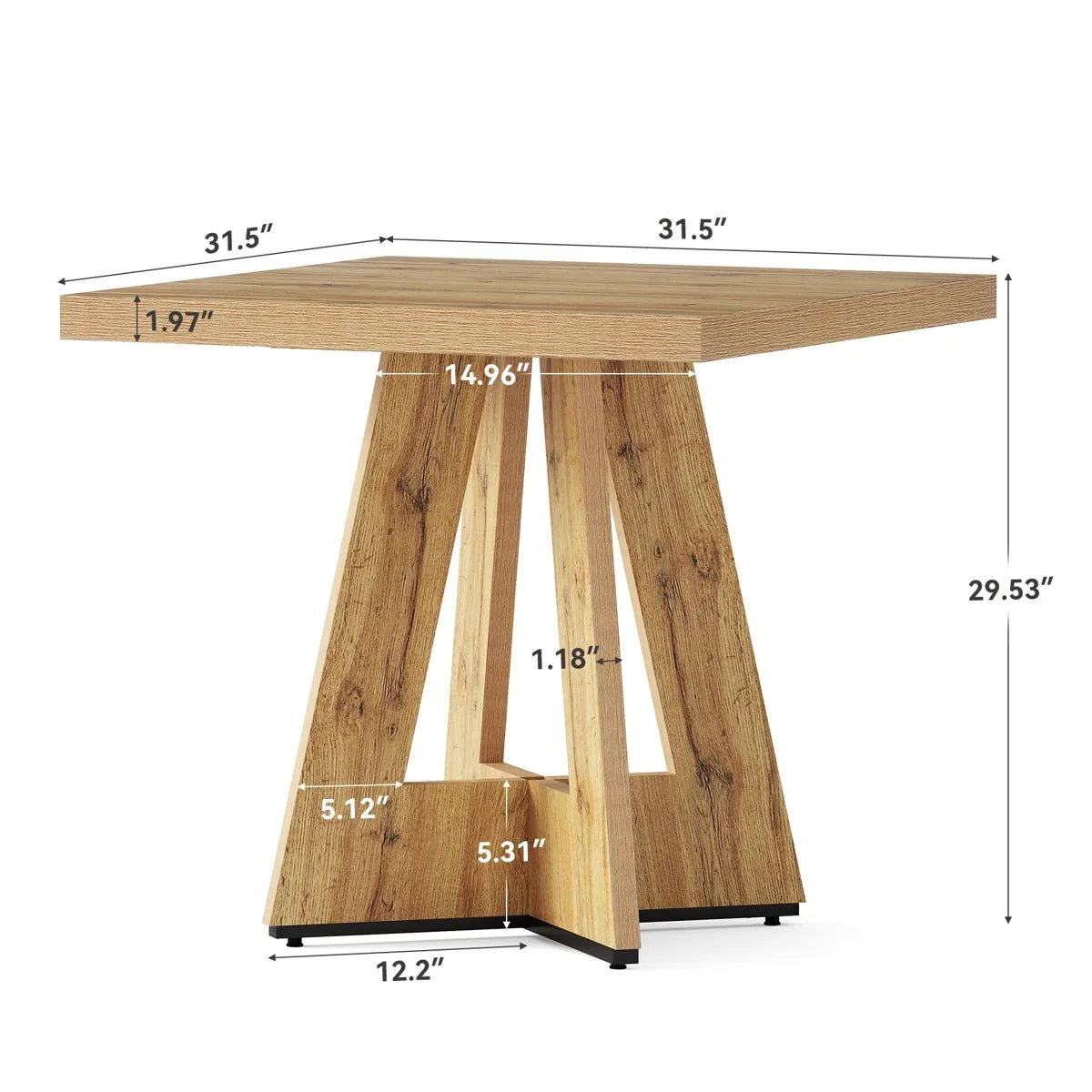 31.5" Dining Table, Square Kitchen Dinner Table for 2 - 4 People Tribesigns