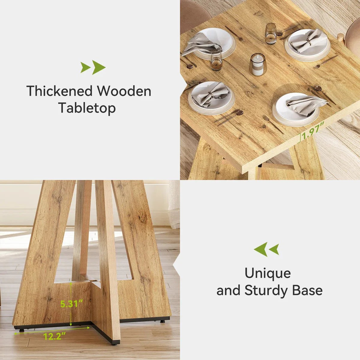 31.5" Dining Table, Square Kitchen Dinner Table for 2 - 4 People Tribesigns