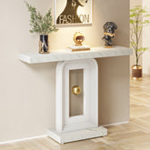 39.4" Console Table, Modern Sofa Entryway Table with Gold Decor Tribesigns 3