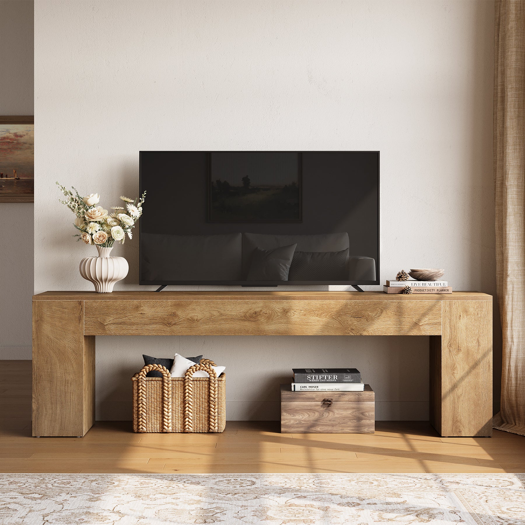 70.8" TV Stand, Low Entertainment Center TV Console for TVs Up to 80"
