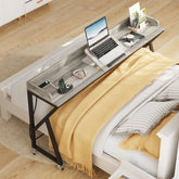 Mobile Overbed Table, 70.9" Over Bed Desk with Adjustable Tilt Board 3