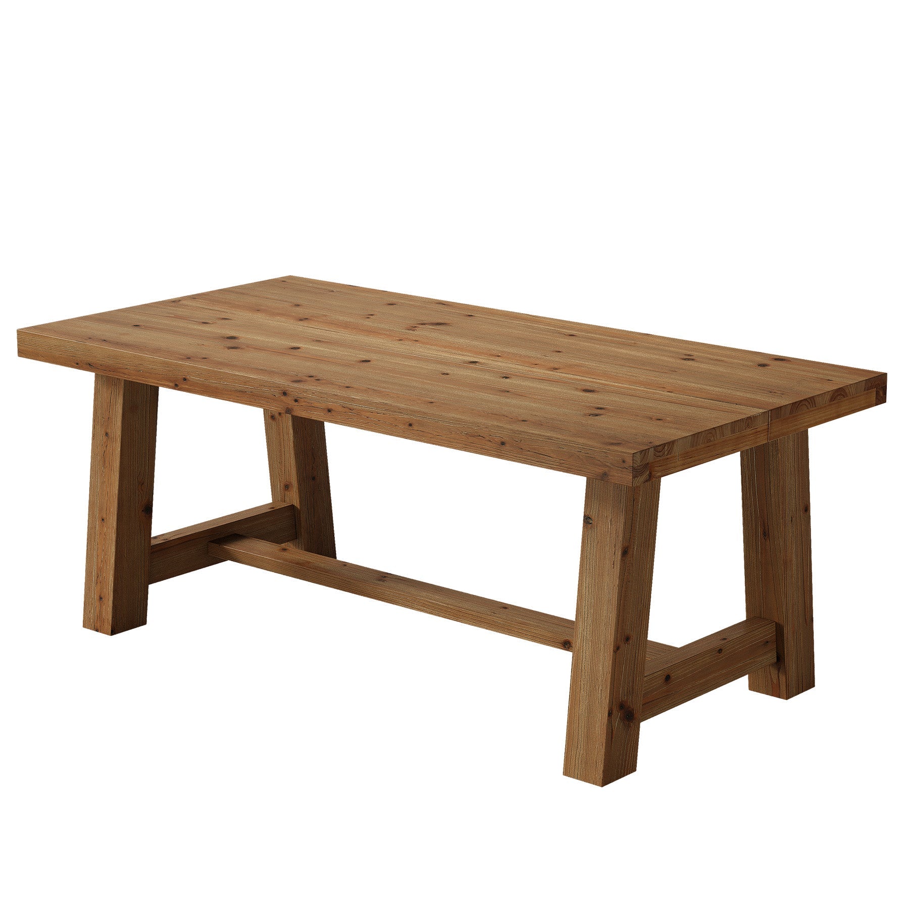 63" Farmhouse Computer Desk, Solid Wood Home Office Desk with Thick Tabletop