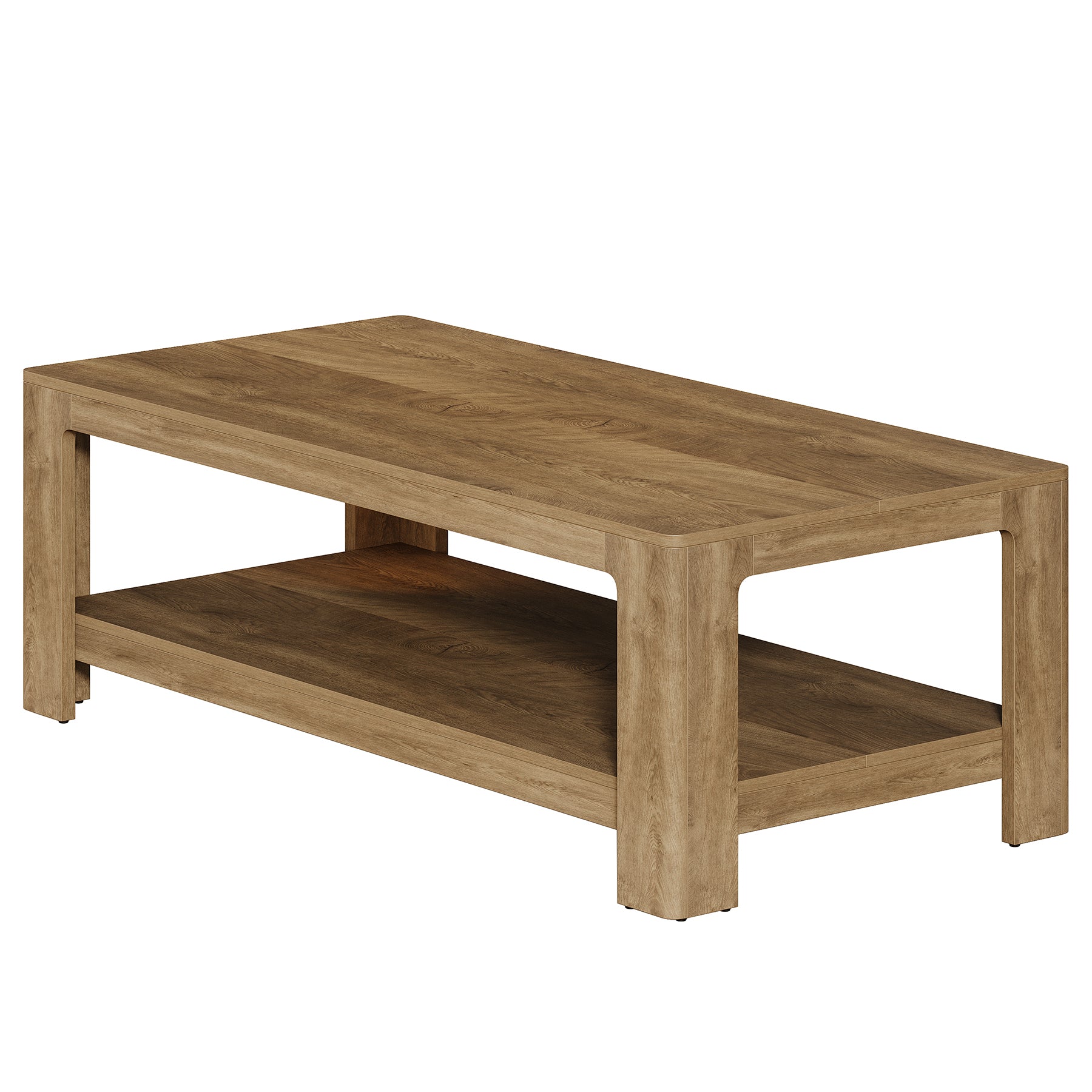 47.24" Coffee Table with 2-Tier Storage, Rectangular Center Table for Living Room