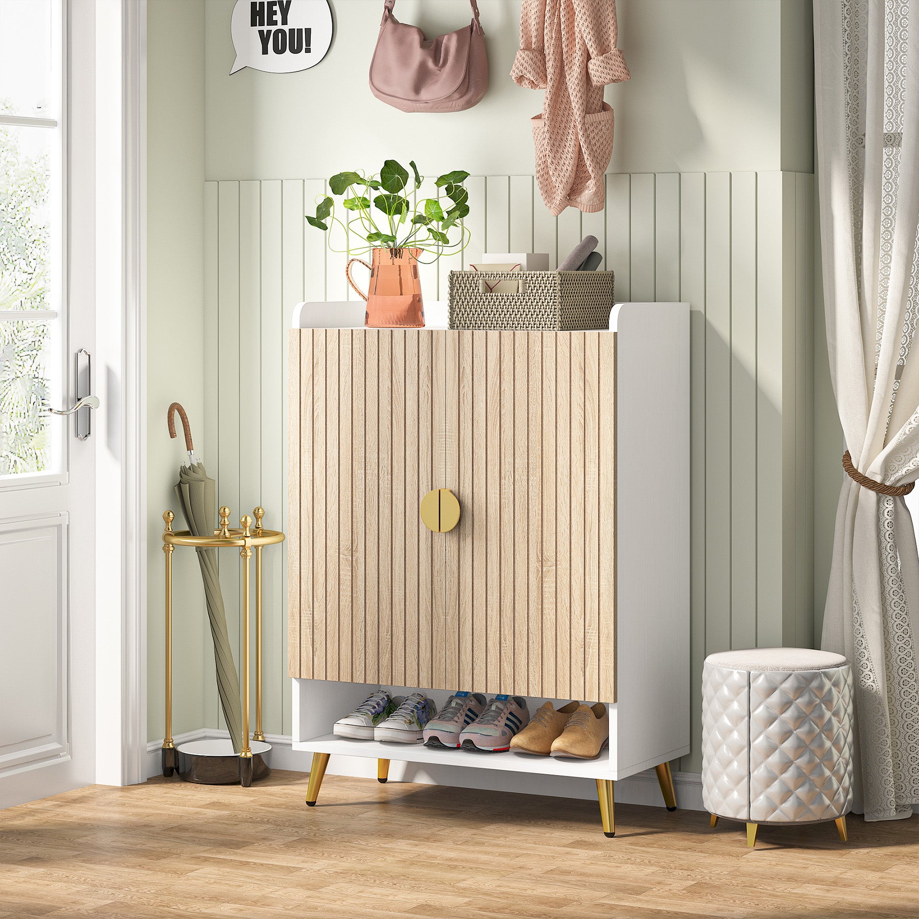 7-Tier Shoe Cabinet, Shoe Storage Organizer with Adjustable Shelves