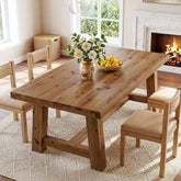 63" Solid Wood Dining Table, Rectangular Kitchen Table for 4-6 People 3
