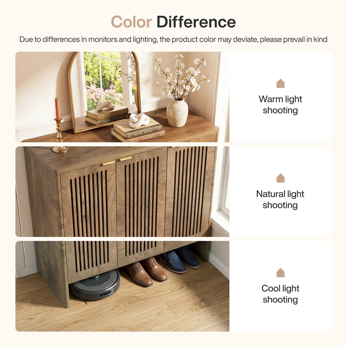 5-Tier Shoe Cabinet with Doors, Shoe Storage for 25-30 Pairs with Adjustable Shelves