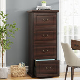 4 - Drawer File Cabinet, Vertical Wood Filing Cabinet with Lock Tribesigns 3