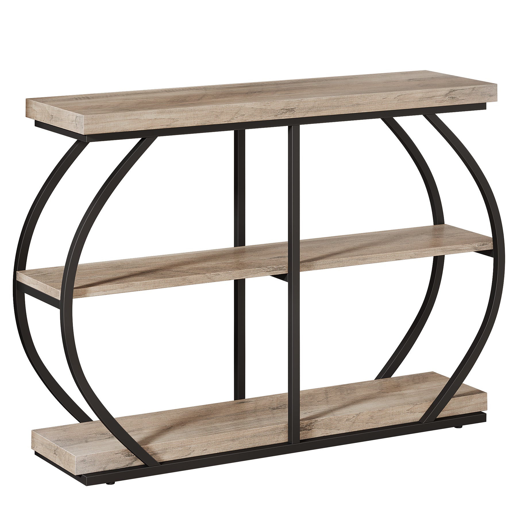41" Console Table, 3 - Tier Sofa Entryway Table with Storage Shelves Tribesigns