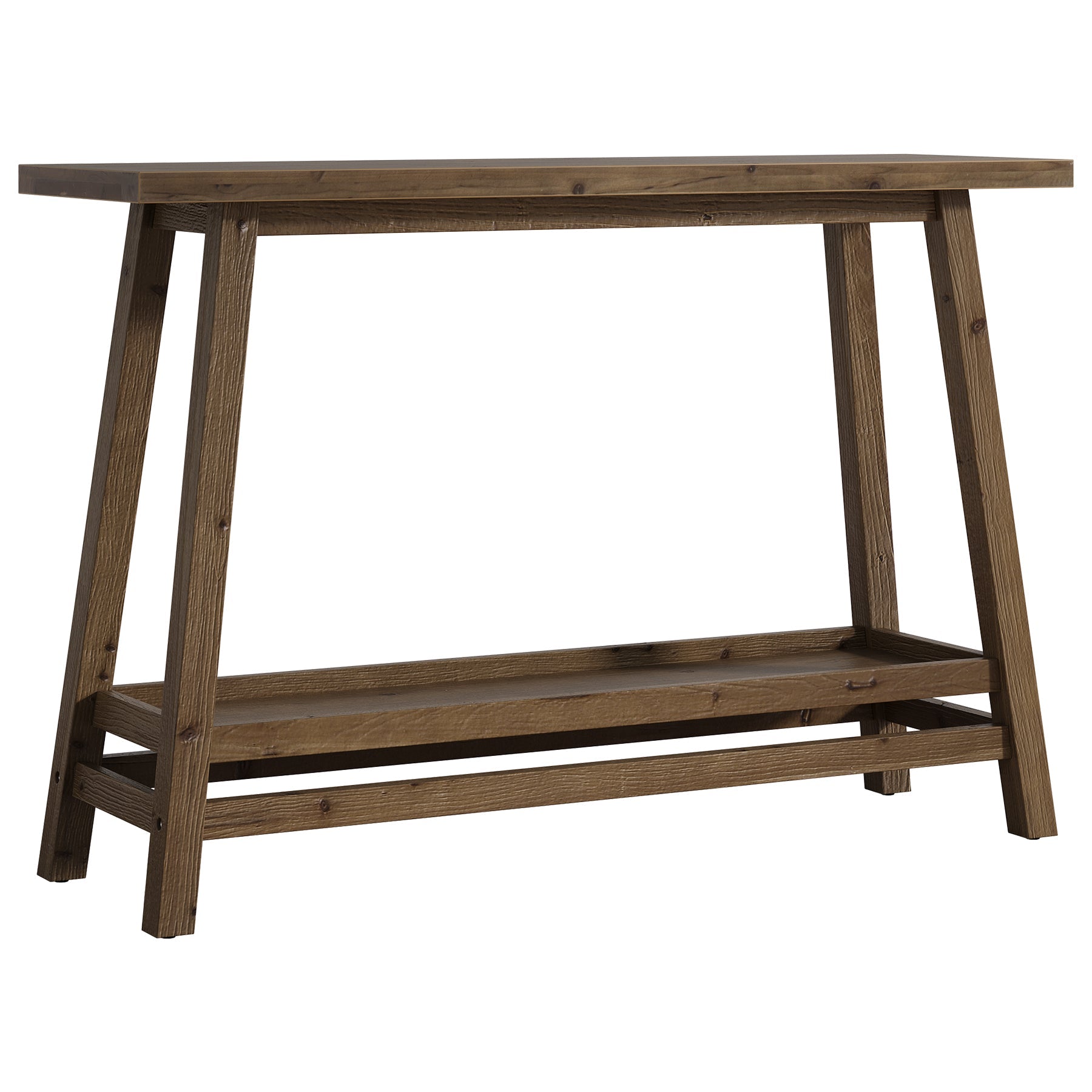 41" Solid Wood Console Table, 2 Tiers Farmhouse Entryway Table with Storage Shelf