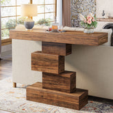 42" Console Table with Geometric Base 3