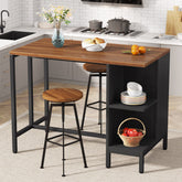 43" Kitchen Island Kitchen Counter Table with 5 Open Shelves Tribesigns 3