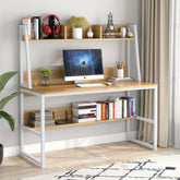 47" Computer Desk, Heavy Duty Writing Desk with Hutch & Bookshelf Tribesigns 3