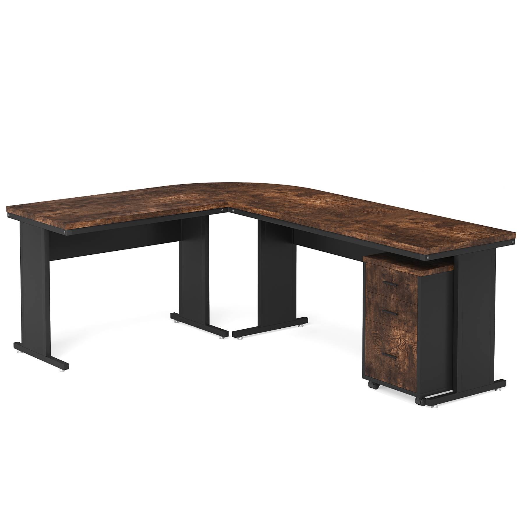 Tribesigns L-Shaped Desk, 83" Corner Executive Desk with Mobile File Cabinet Tribesigns