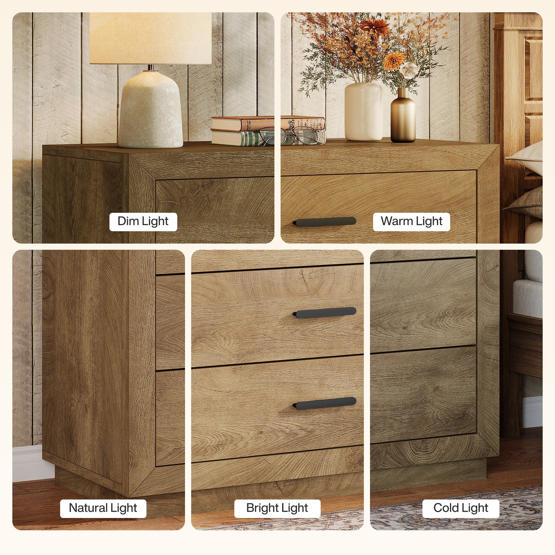 31.5" Large Nightstand, Oversized Bedside Table with 3 Drawers for Bedroom