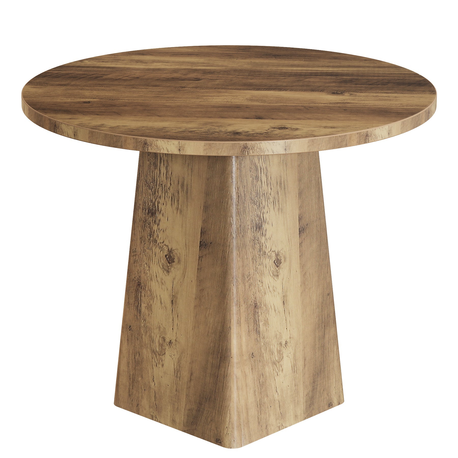 31.5" Round Dining Room, Farmhouse Kitchen Dinner Table with Square Base Tribesigns