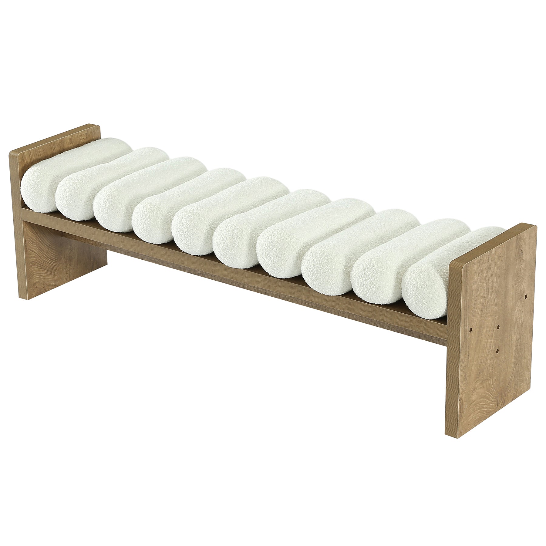 59'' Dining Bench, Upholstered Fabric Kitchen Bench for Dining Room(Removable Cushion)