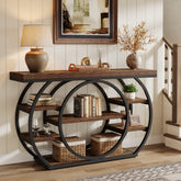 47.24" Console Table, 5 - Tier Industrial Sofa Table with Metal Frame Tribesigns 3