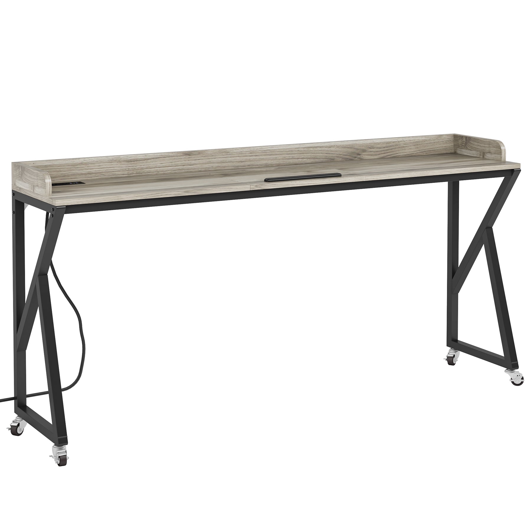 Mobile Overbed Table, 70.9" Over Bed Desk with Adjustable Tilt Board