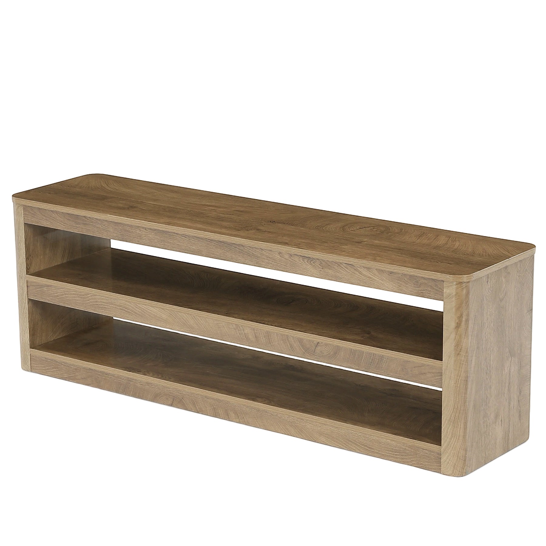 55" TV Stand for TVs up to 70", Farmhouse Entertainment Center with 3 Shelves
