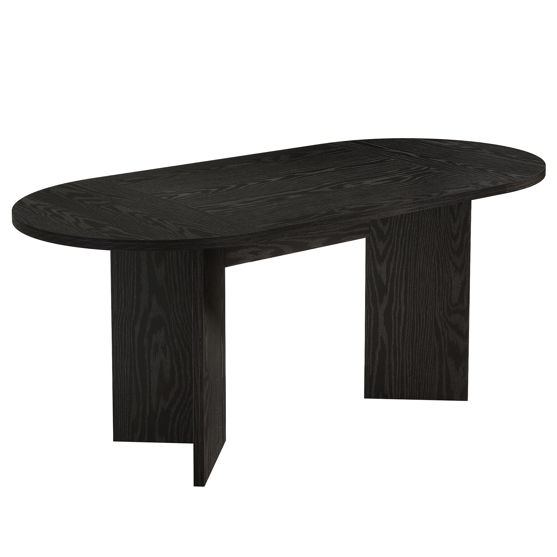 63" Dining Table, Oval Farmhouse Kitchen Table with Strip Base
