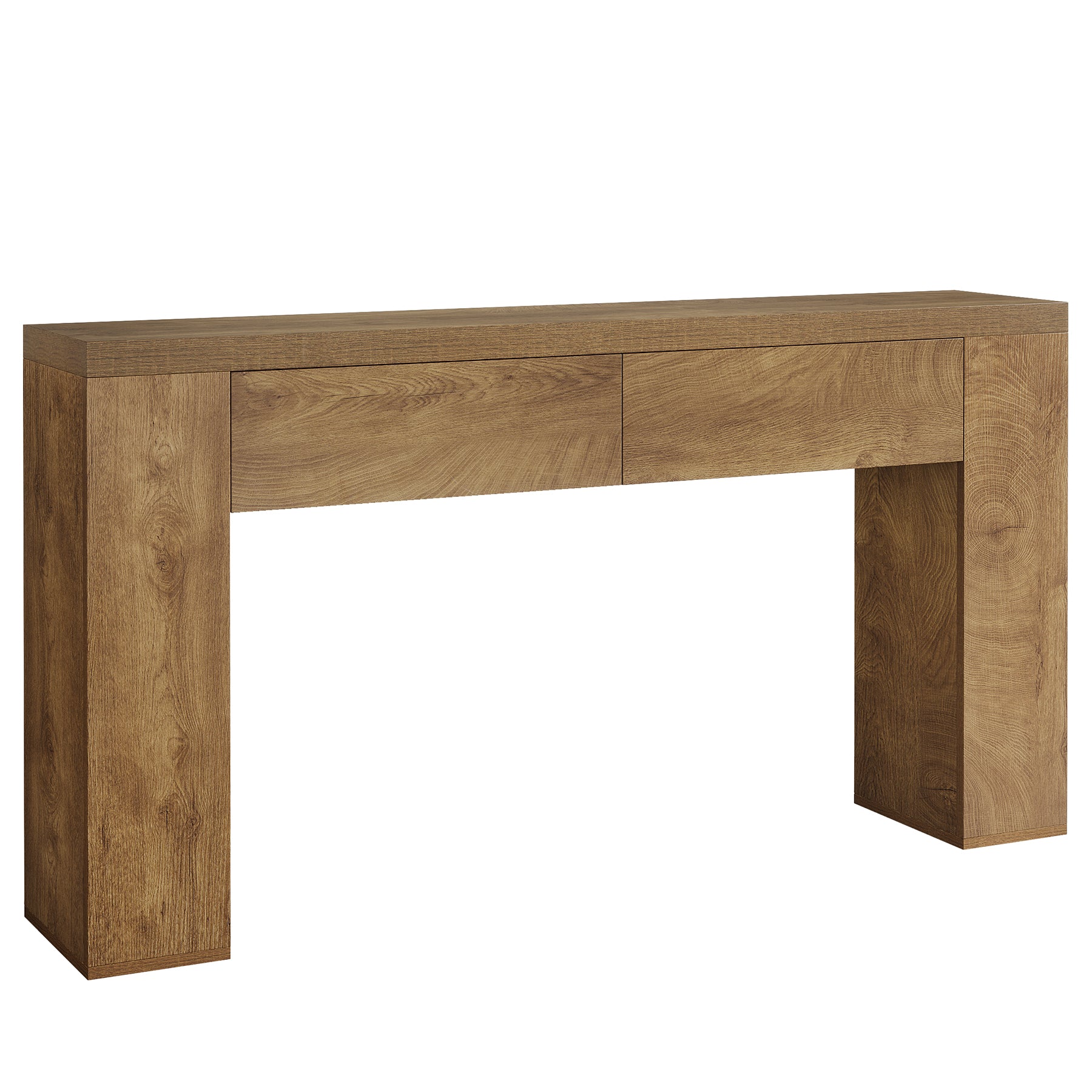 63" Console Table, Rustic Sofa Hallway Table with Drawers