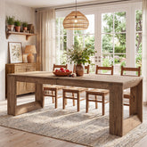 Solid Wood Dining Table, 86.6" Rectangular Kitchen Table for 8-10 People 3