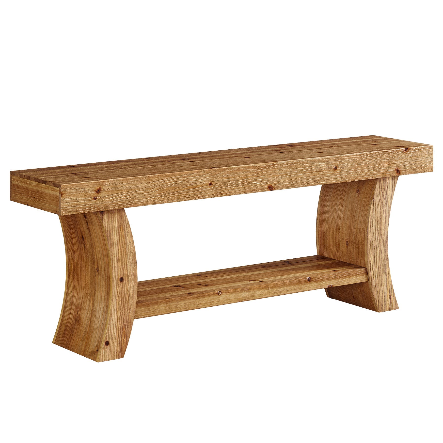2-Tier Solid Wood Console Table, 63" Farmhouse Sofa Table Behind Couch
