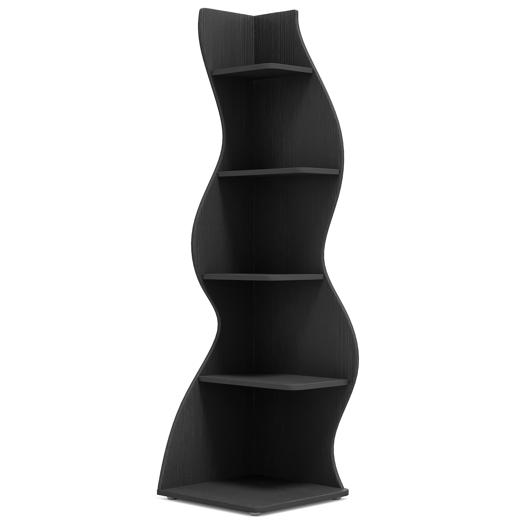5-Tier Corner Shelf, Modern Wall Corner Bookshelf Bookcase