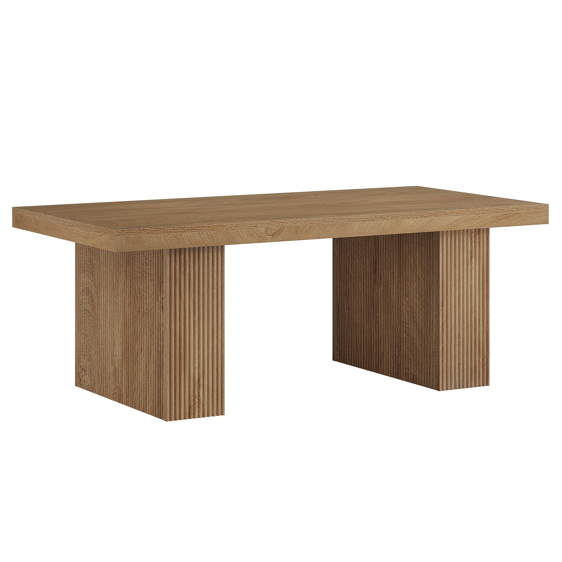 47.2" Wooden Coffee Table, Rectangle Center Table with Thick Base