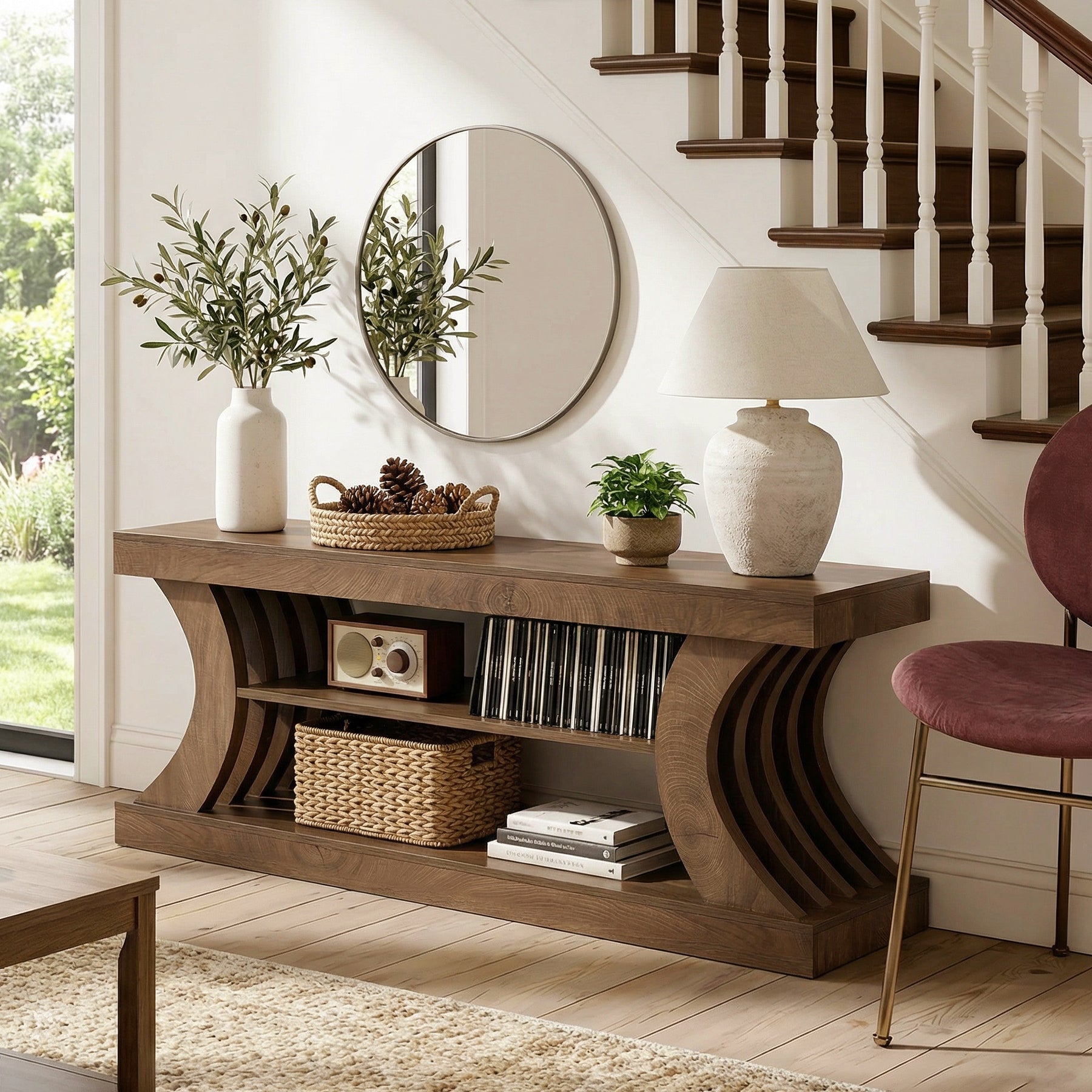 63" TV Stand with 3-Tier Storage Shelf, Entertainment Center for TVs up to 75"